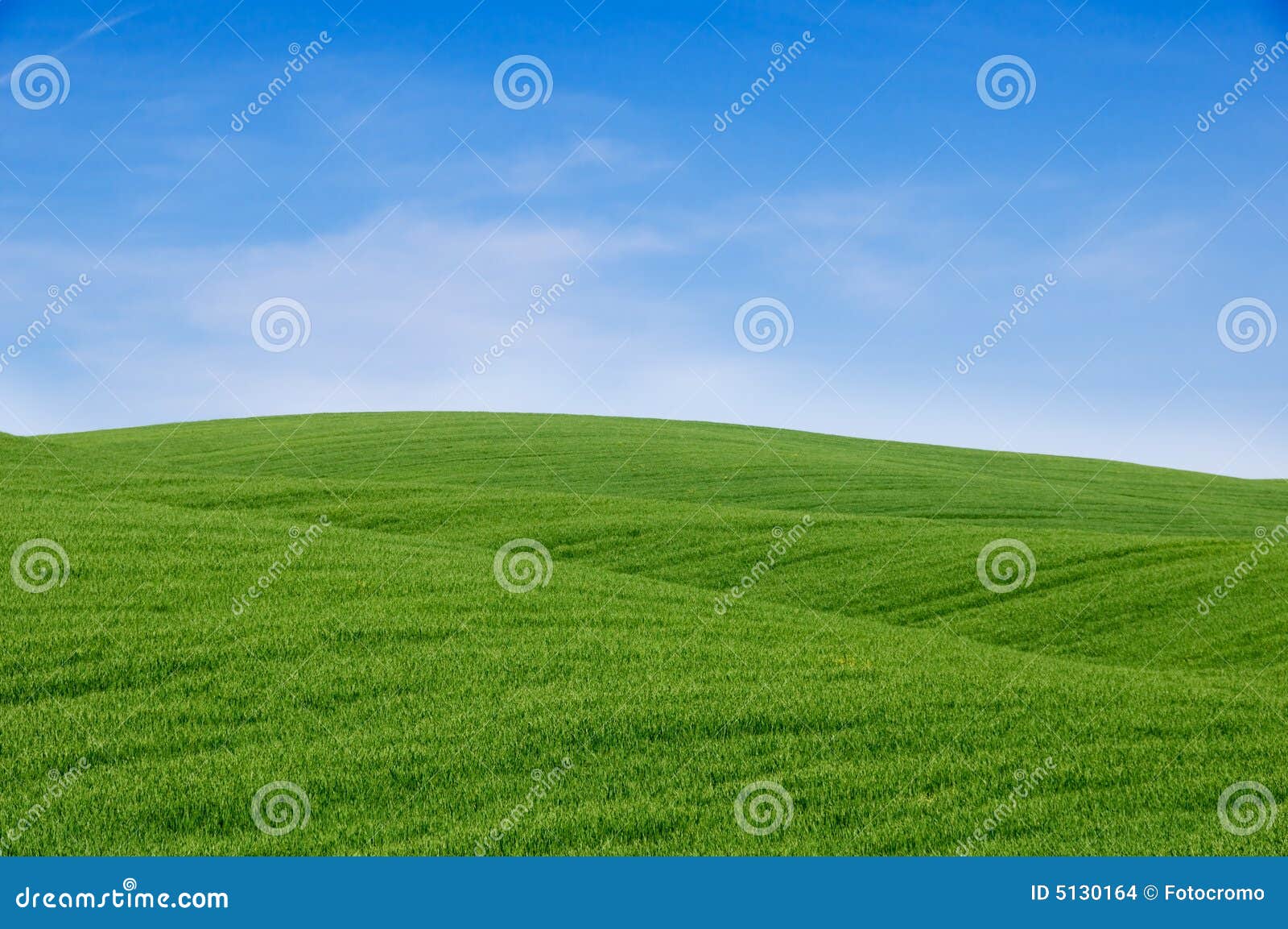 green hills and blue sky