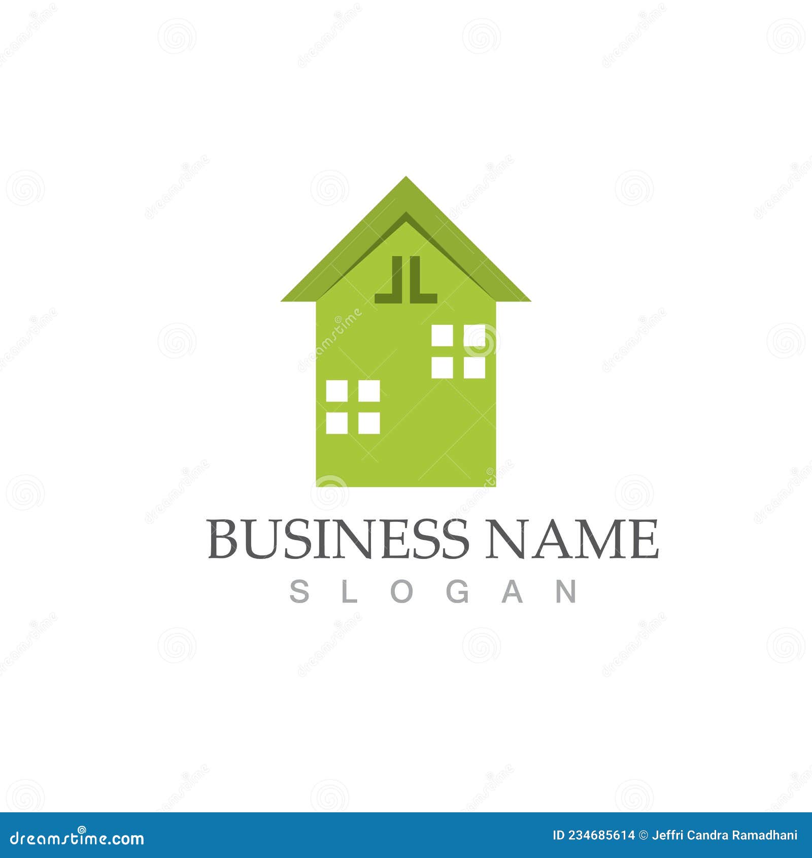 Green home vector template stock vector. Illustration of leaf - 234685614