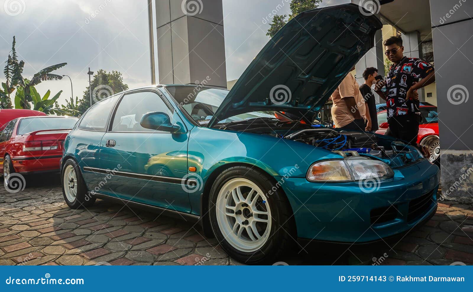 Green Honda Civic EG6 Hatchback Editorial Stock Photo - Image of