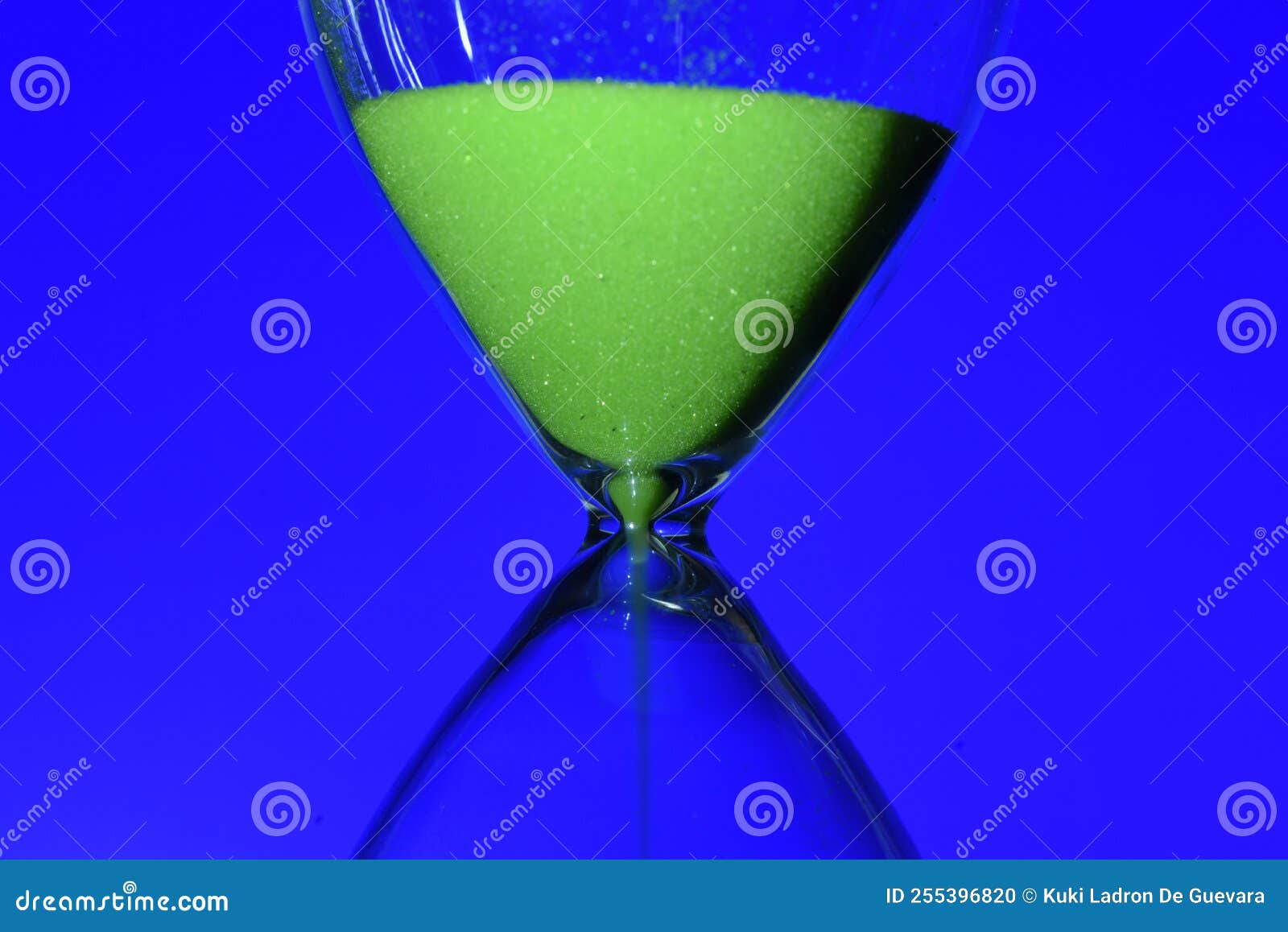 green hourglass, counting the time