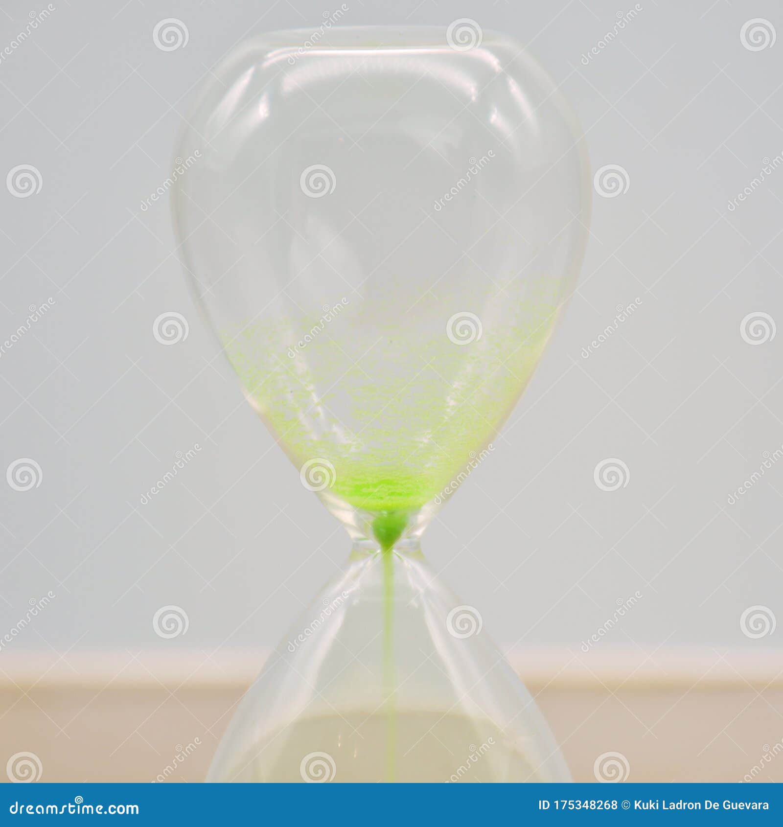 green hourglass, counting time