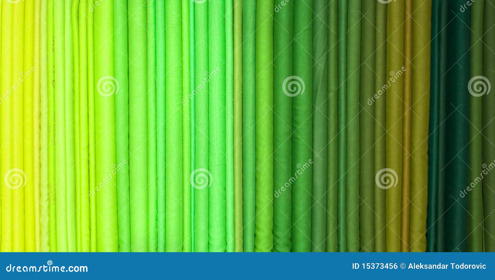 green hue rolls of cloth