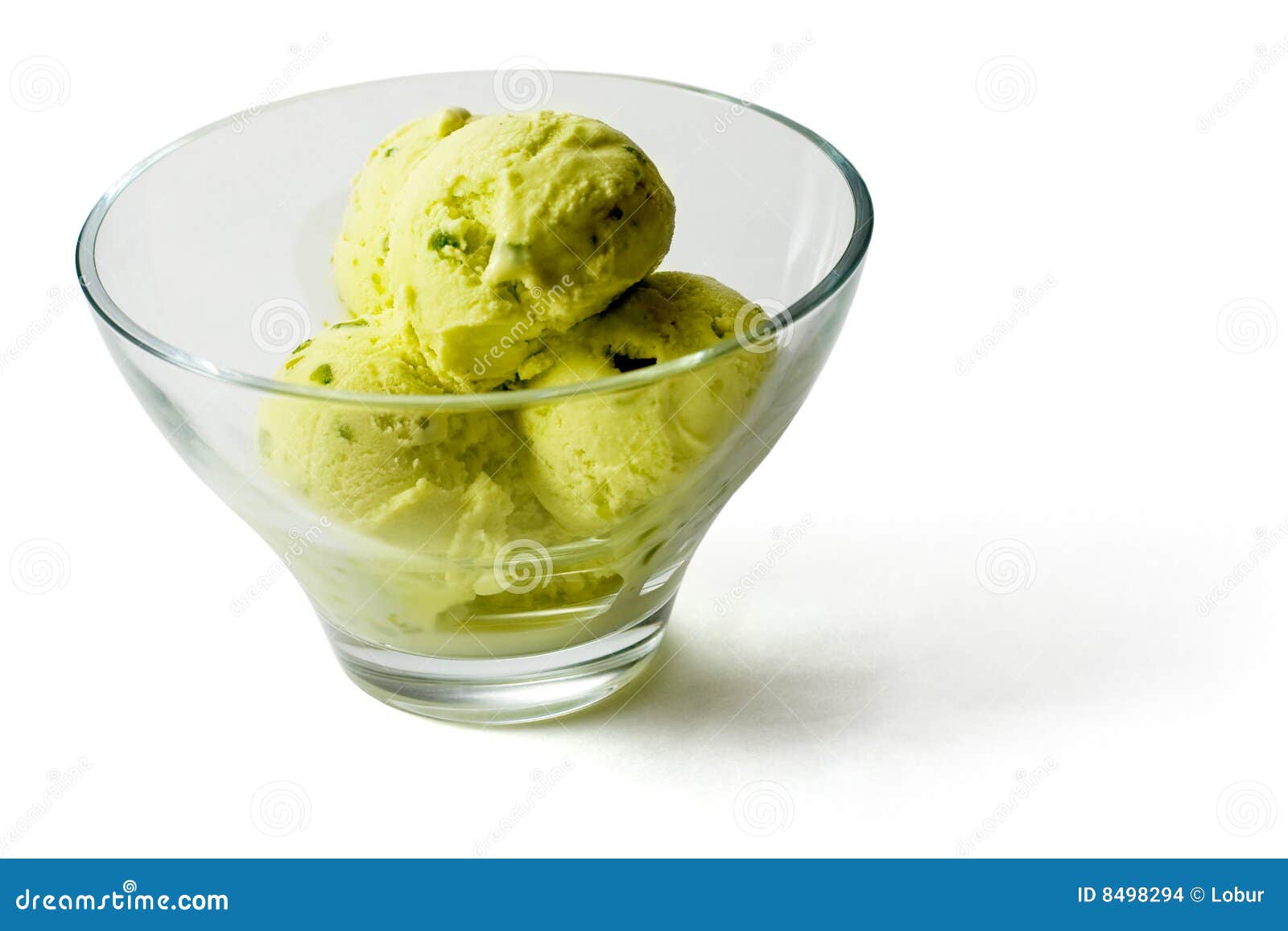 Green Icecream Balls with Fruit Pieces Stock Photo Image of candy