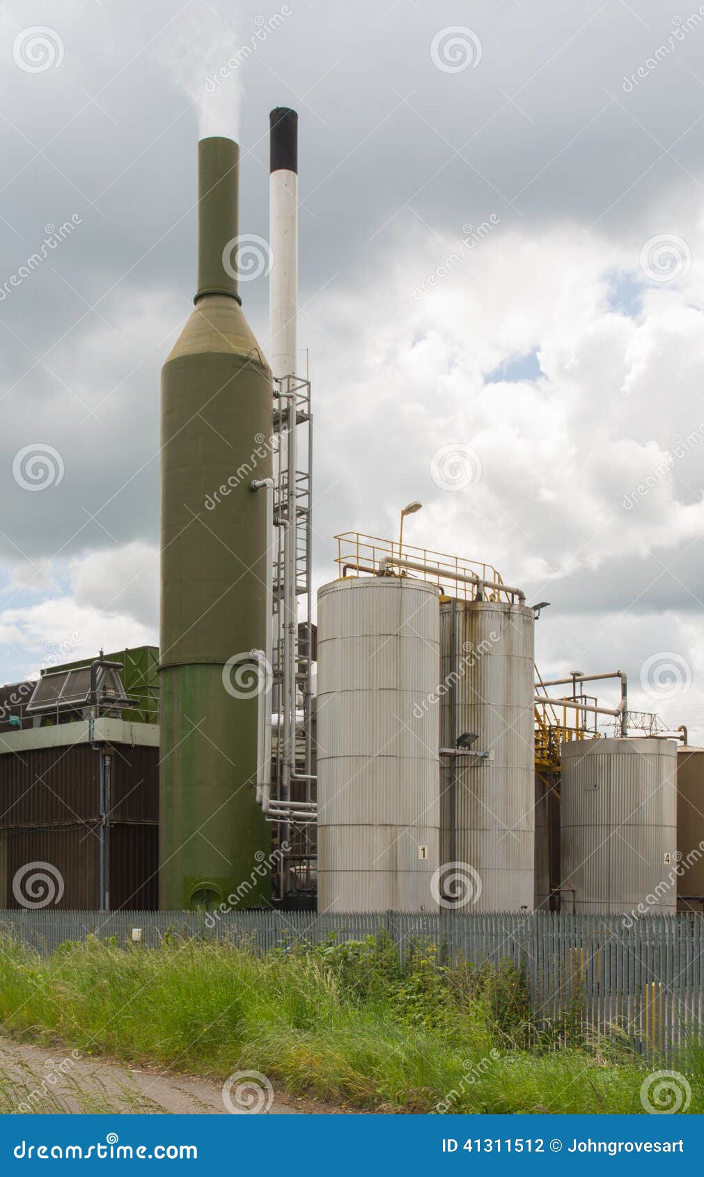 Green Industrial Chimney stock photo. Image of architecture 41311512