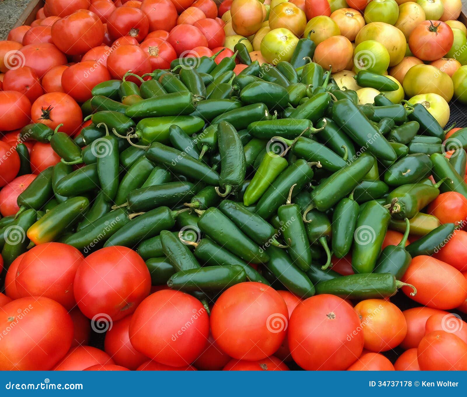 Green Jalapenos and Red Tomatoes Stock Photo Image of crunchy