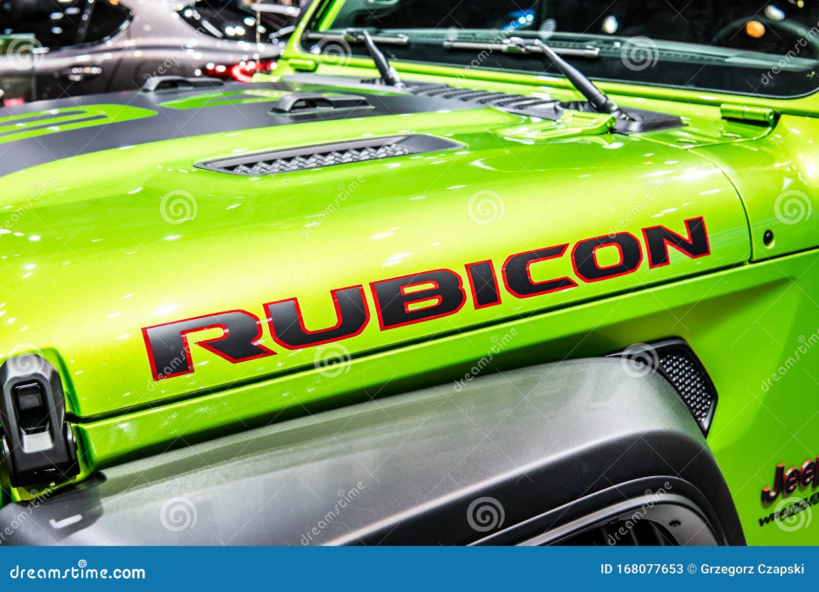 Green Jeep Wrangler Rubicon at Brussels Motor Show, Four-wheel Drive  Off-road Vehicle Manufactured by Jeep Editorial Stock Photo - Image of  model, metal: 168077653