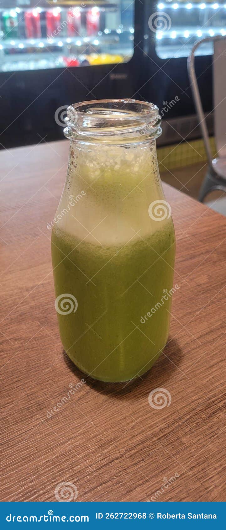 Green Juice in a Glass Bottle Stock Photo Image of fresh, natural