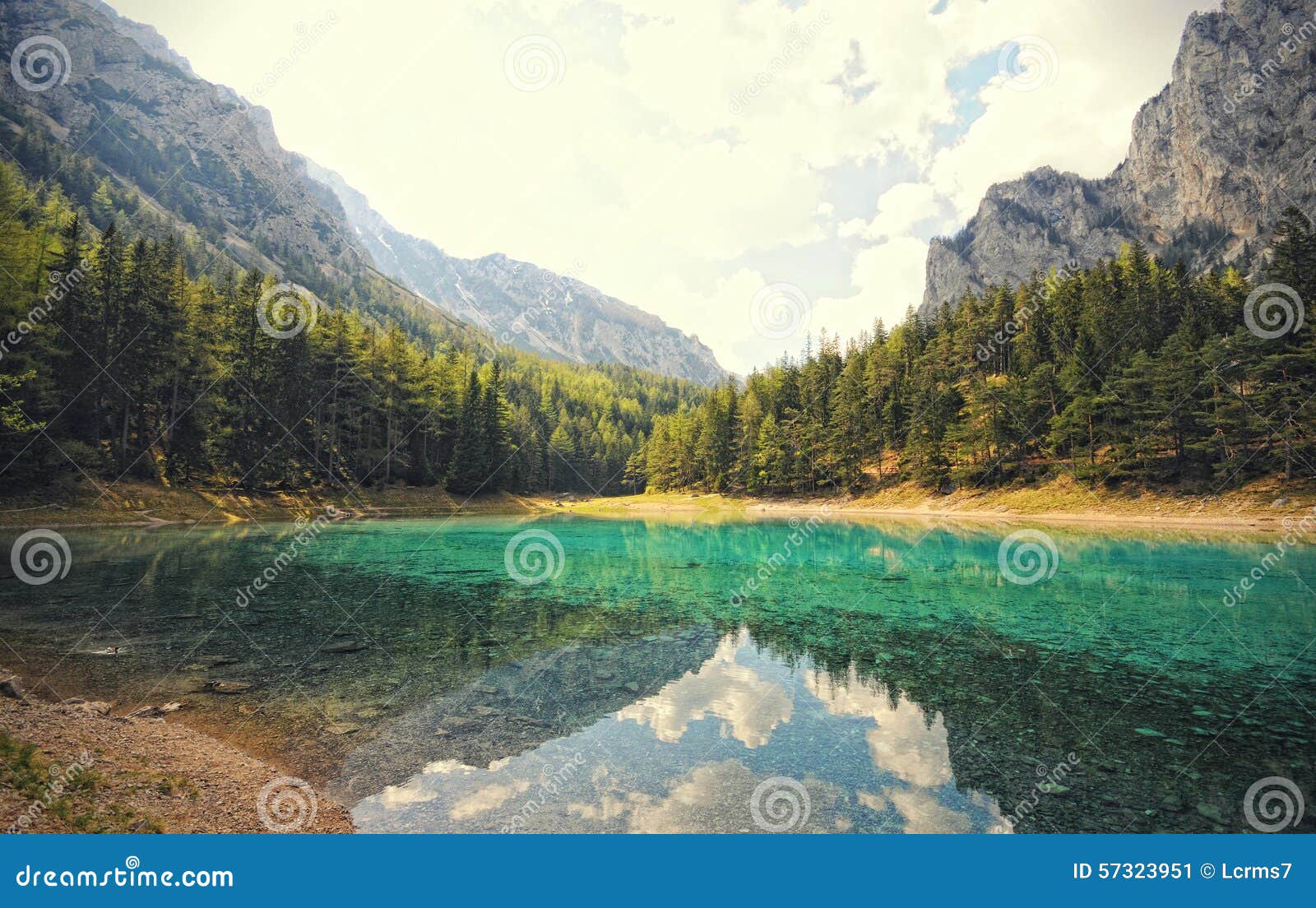 Green Lake In Styria Tragoess Stock Image Image Of Tourist Austrian