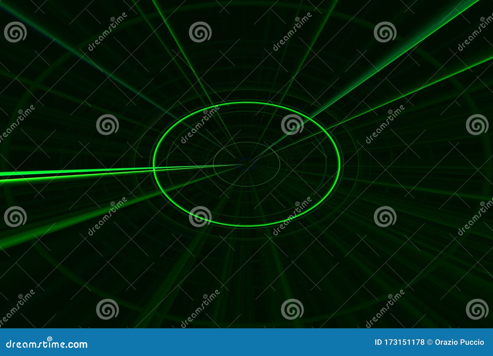 Green Laser on a Black Background Stock Illustration Illustration of