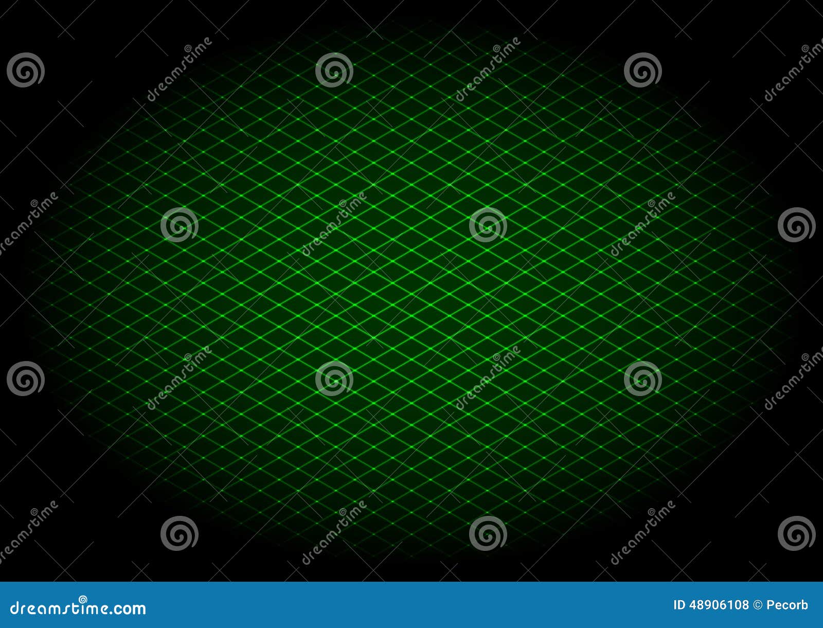 green laser grid diagonal in elipse