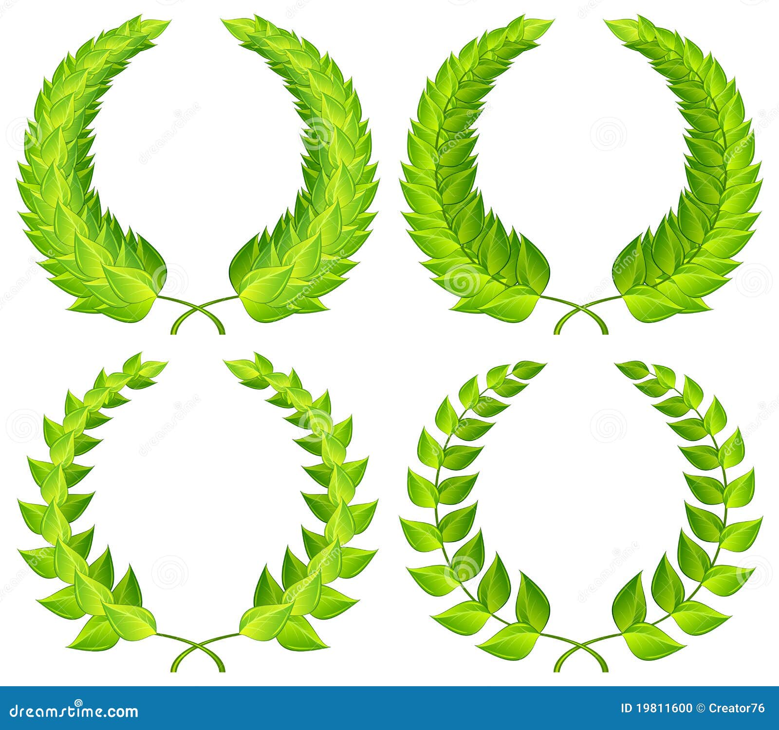 Green laurel wreaths stock vector. Illustration of barley 19811600