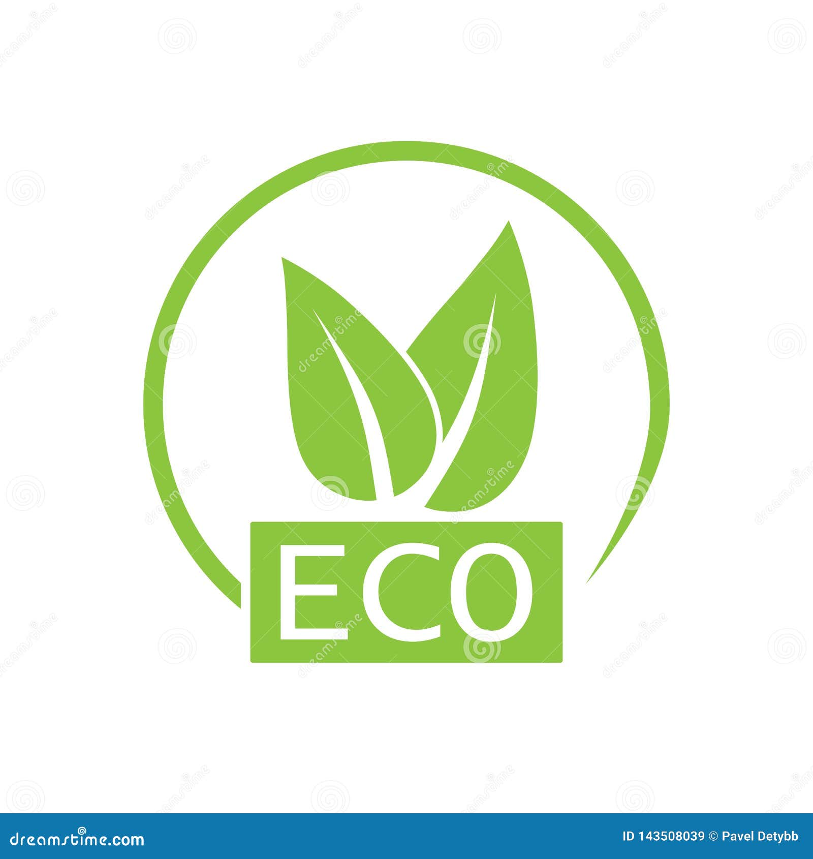 Green Leaf, Eco Icon. Vector Illustration, Flat Design Stock
