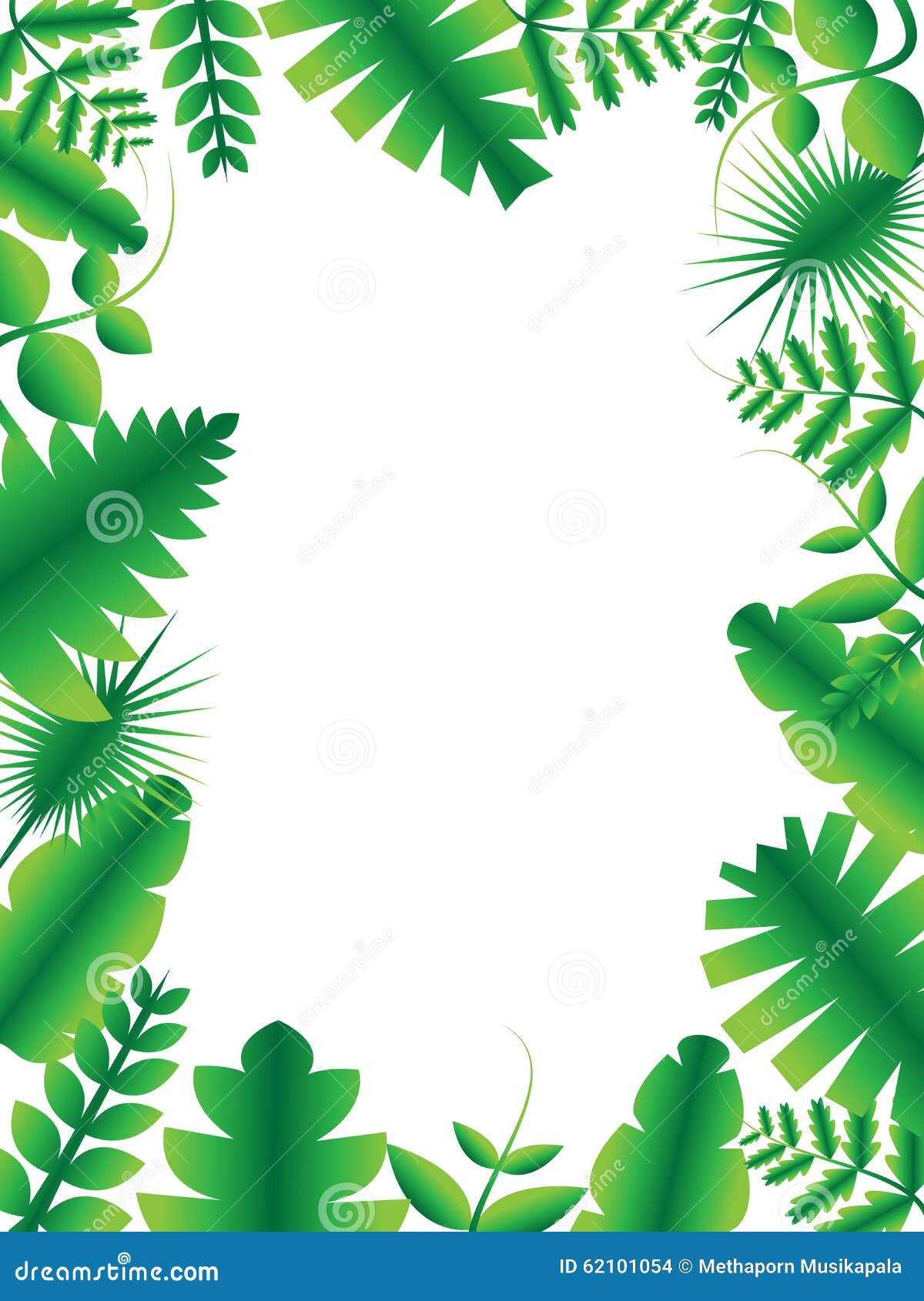 Green Leaf Frame Vector and Illustration 02 Stock Vector - Illustration ...