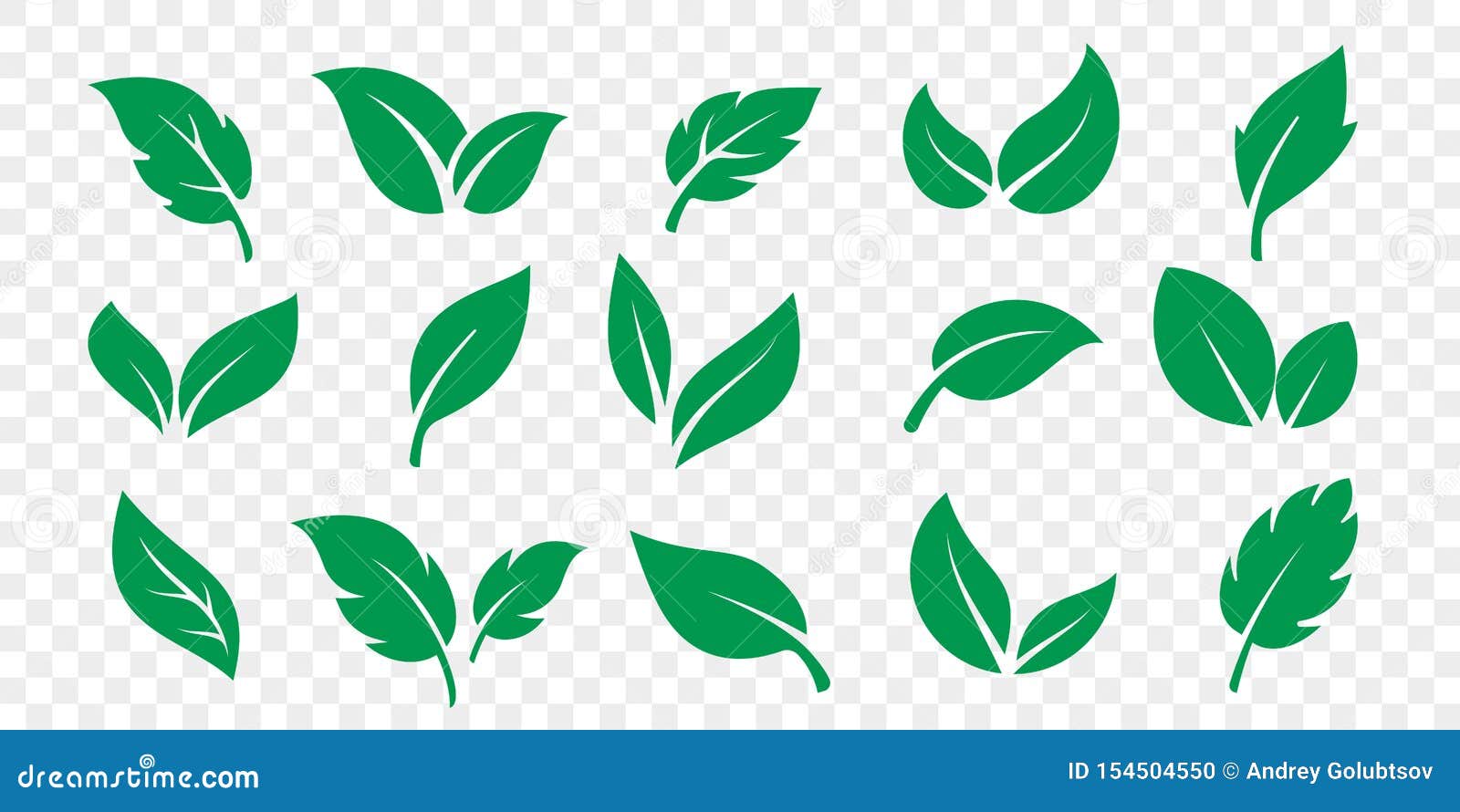 green leaf icons set on white background.  vegetarian, vegan, eco and organic herbal icons