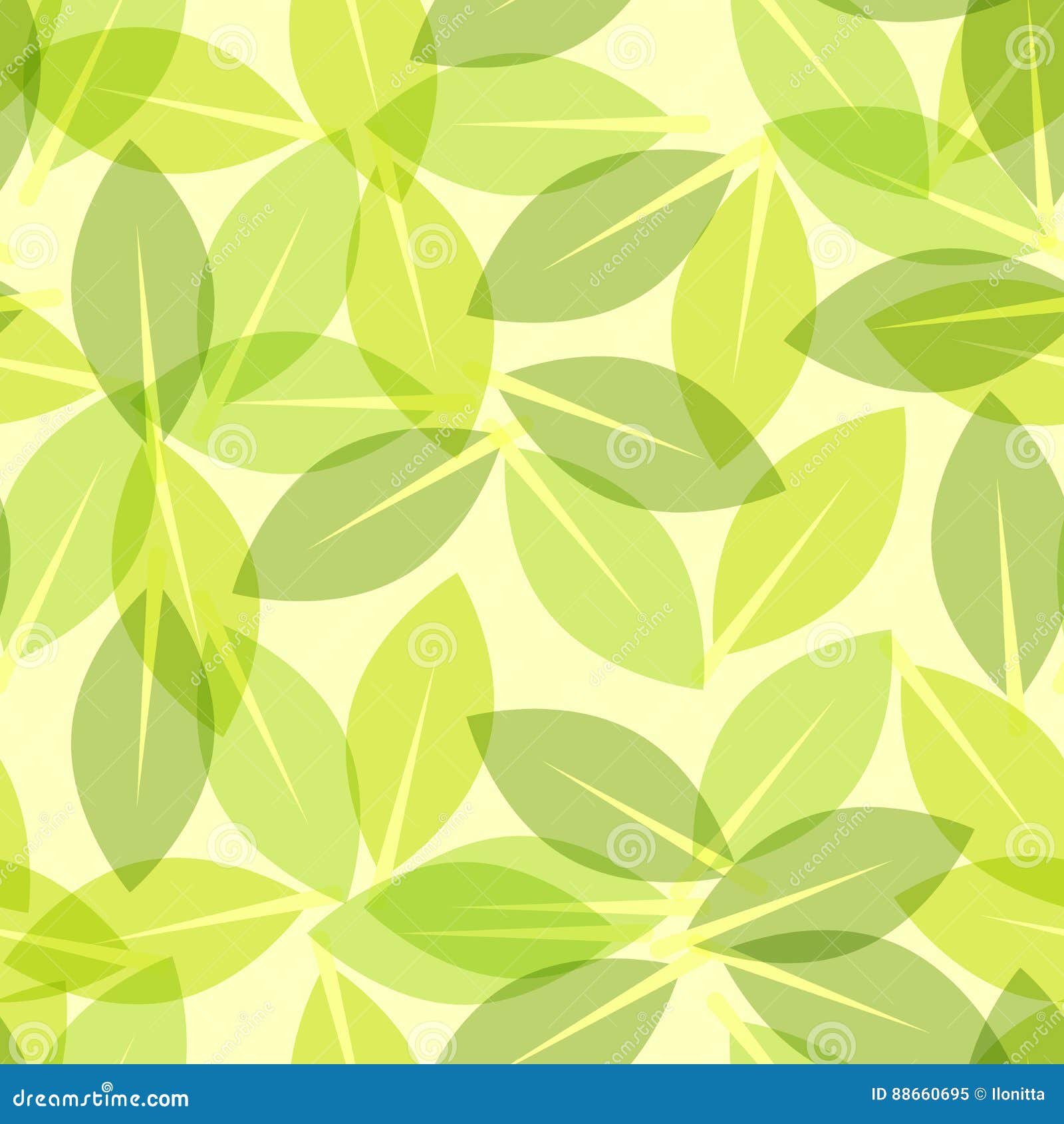 Green Leaf Spring Wallpaper, Elegant Fresh Foliage or Greenery, Vector