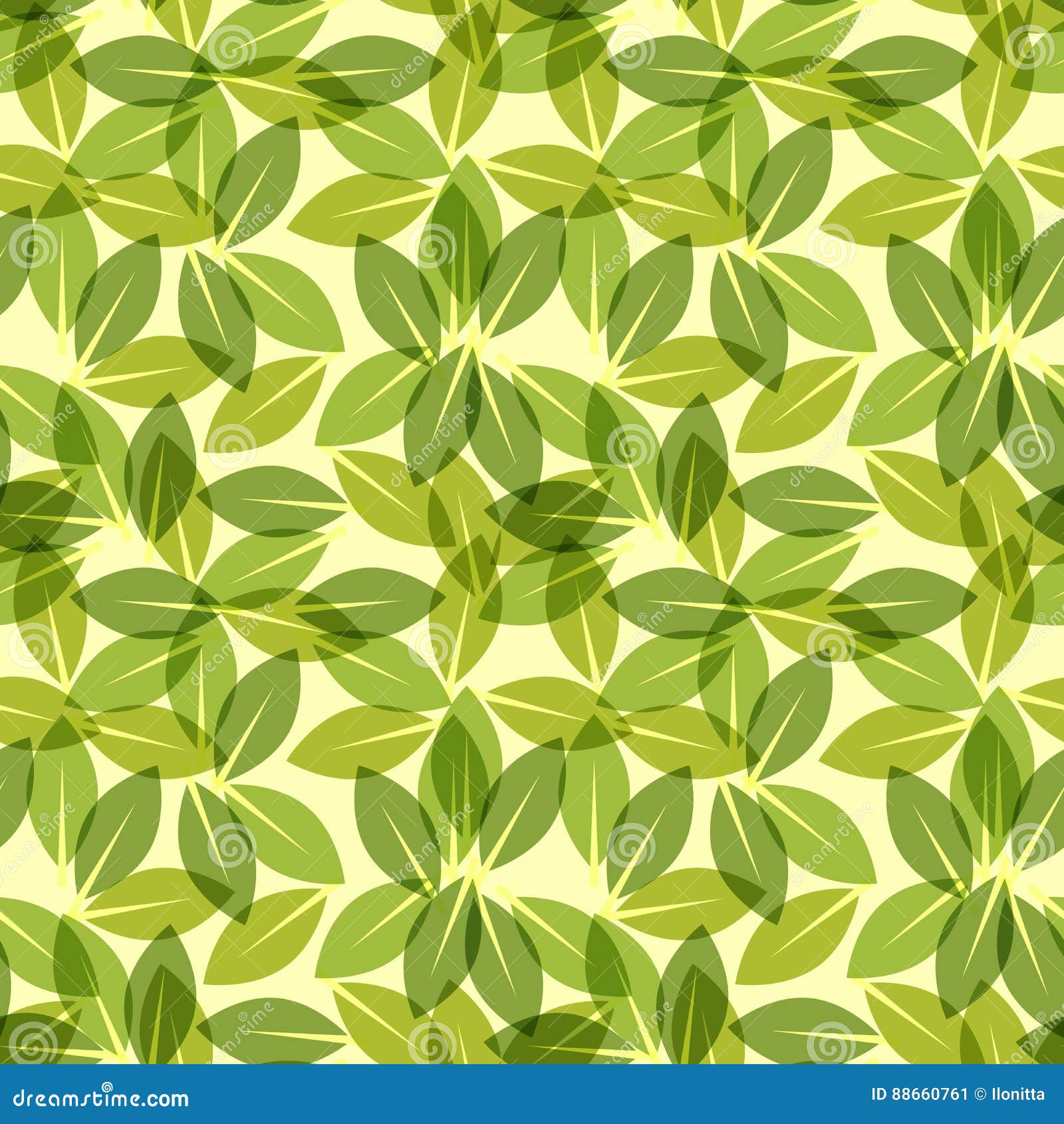 Green Leaf Spring Wallpaper, Elegant Fresh Foliage or Greenery, Vector