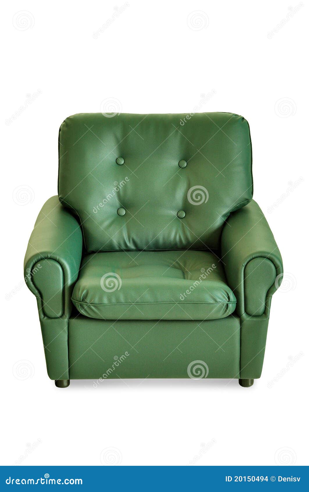 Green Leather Armchair Front Stock Photo Image of white, relaxation