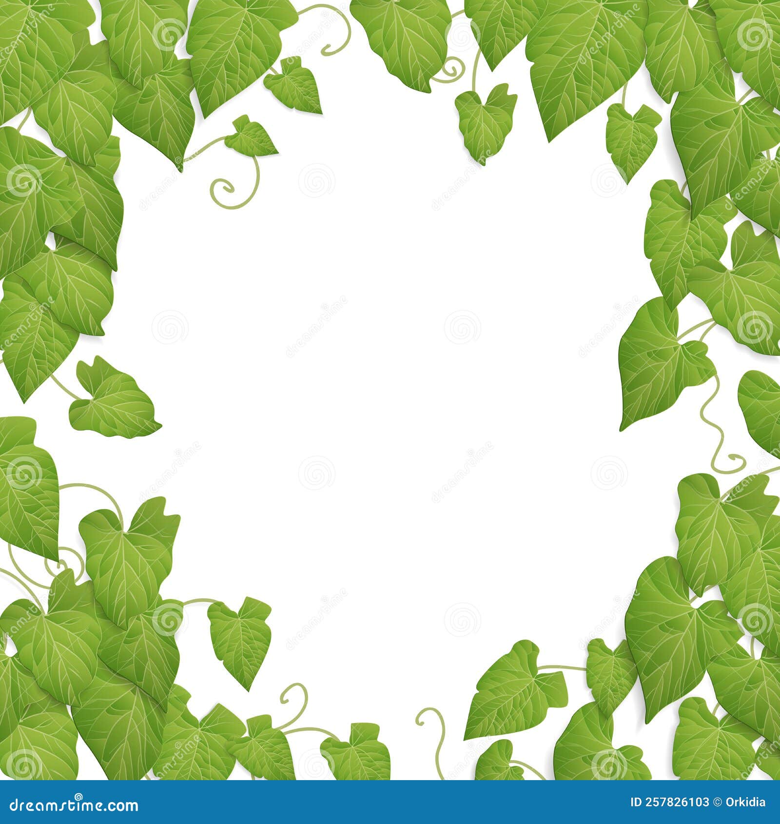 Green Leaves Background Nature Vine Design Stock Illustration