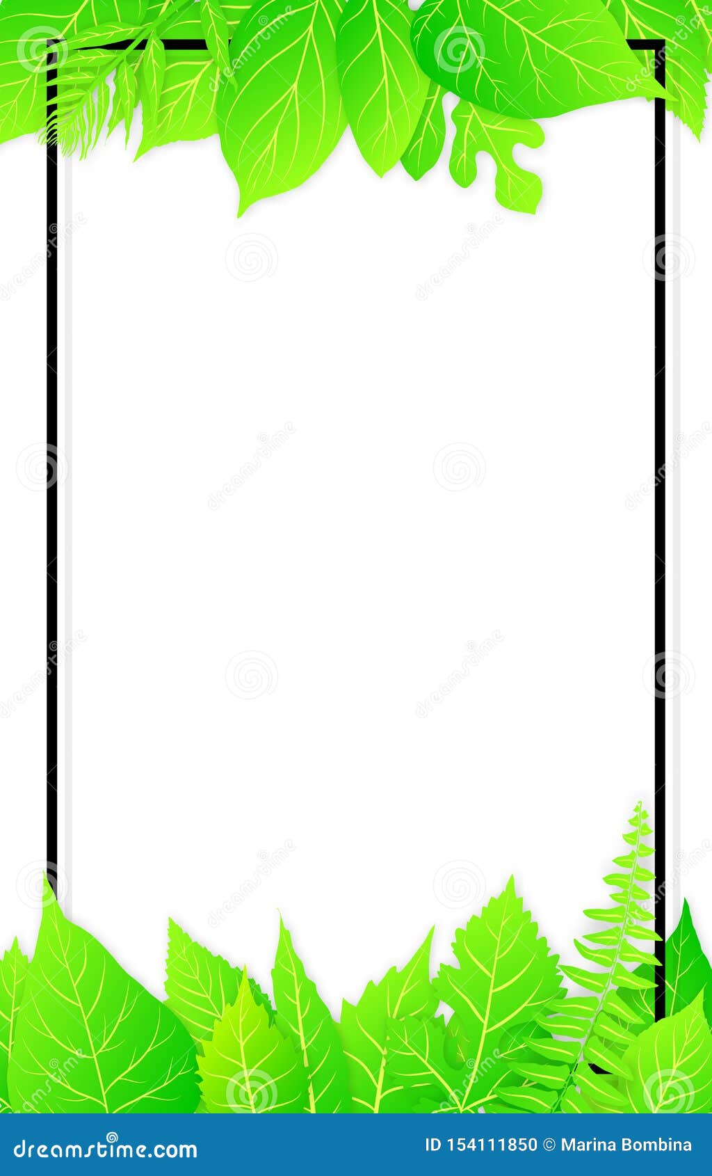 Green Leaves Frame. Vector Illustration Stock Vector - Illustration of ...