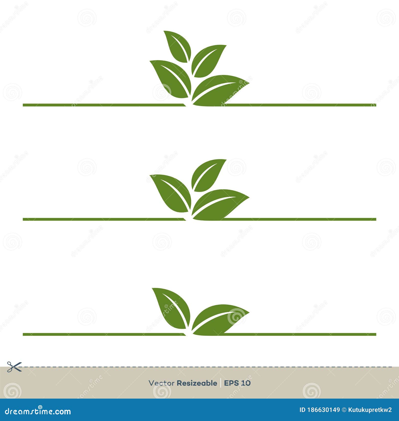 Green Leaves Header Template Vector Illustration Design. Vector EPS 10