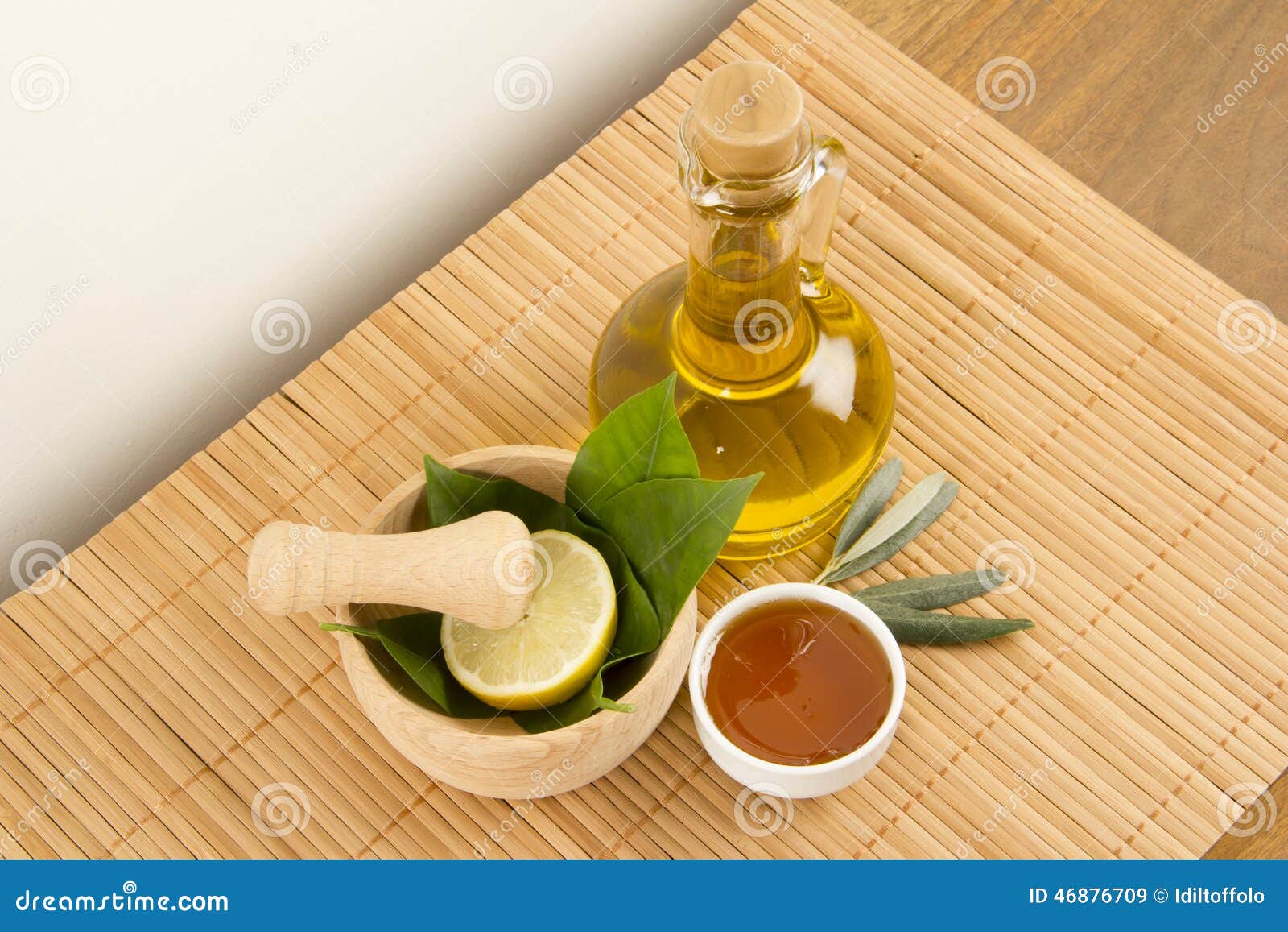 Green Leaves with Honey and Olive Oil Stock Image Image of leaf