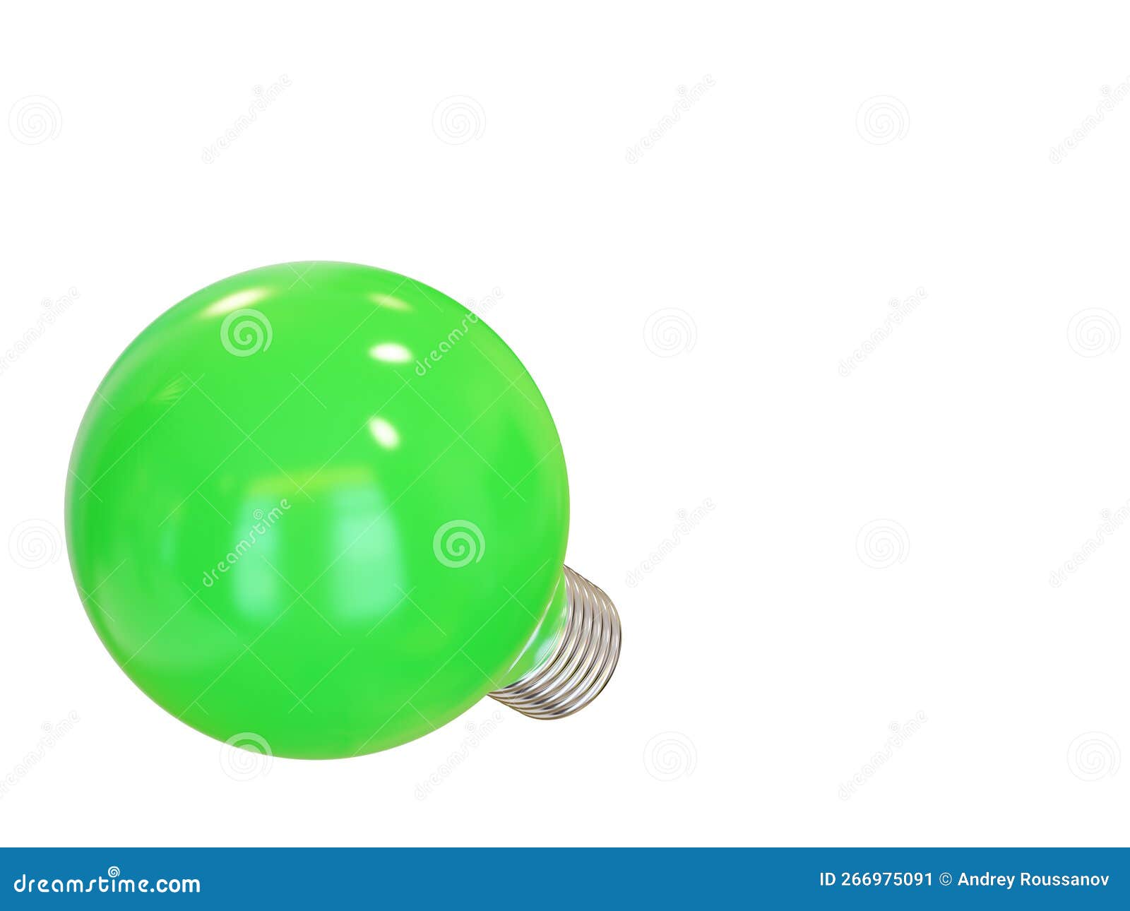 Green Light Bulb. 3d Render Stock Illustration Illustration of