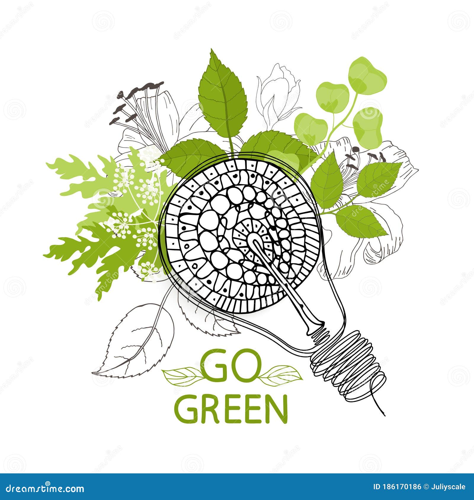 Green Light, Environmental Concept Stock Vector Illustration of light