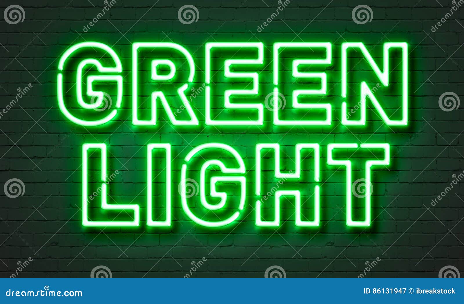 Green light neon sign stock image. Image of billboard 86131947
