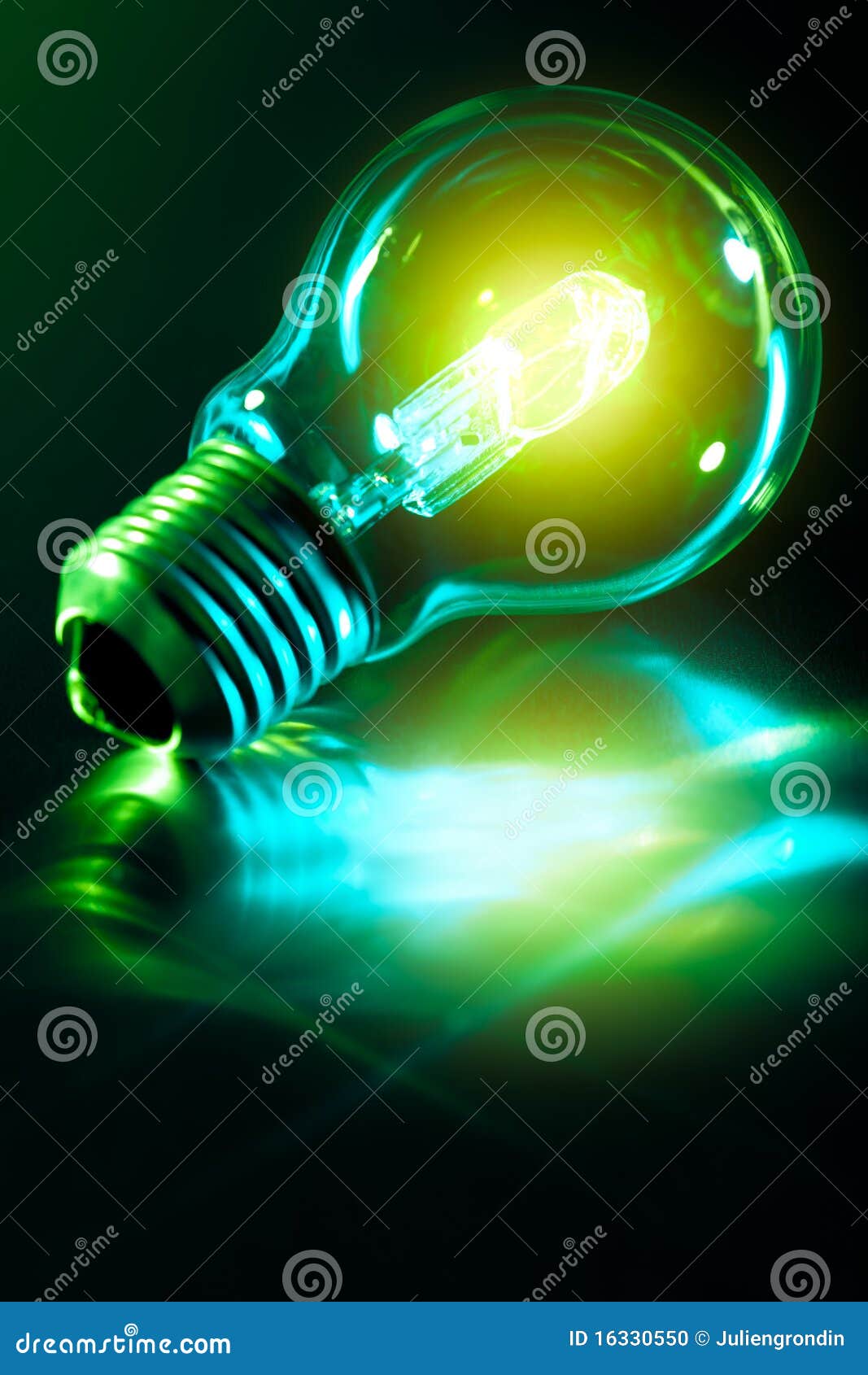 Green lightbulb stock photo. Image of background, bulb 16330550