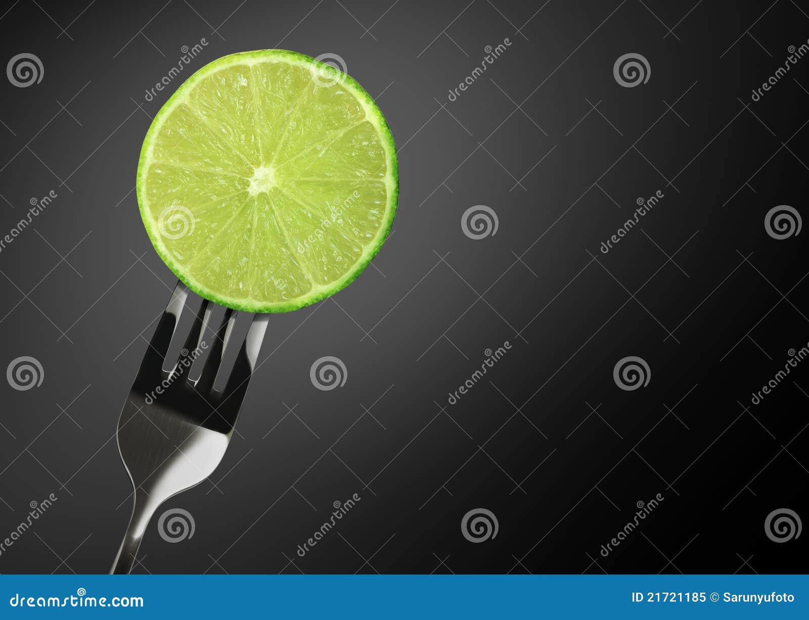 Green Lime on Stainless Steel Fork Stock Image Image of citron, fresh