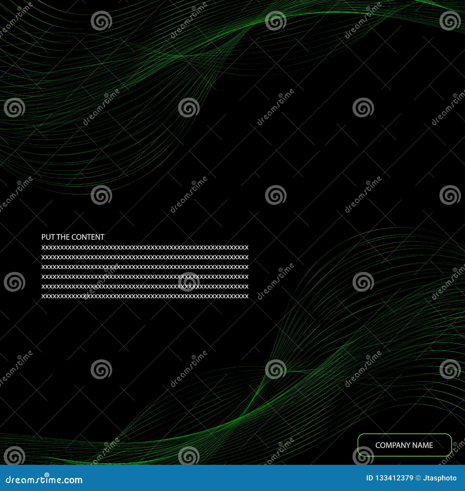 Green Line on Black Vector Background Stock Vector Illustration of