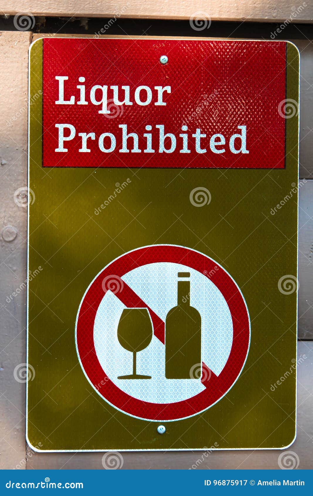 A Green Liquor Prohibited Sign Stock Image Image of post, liquor