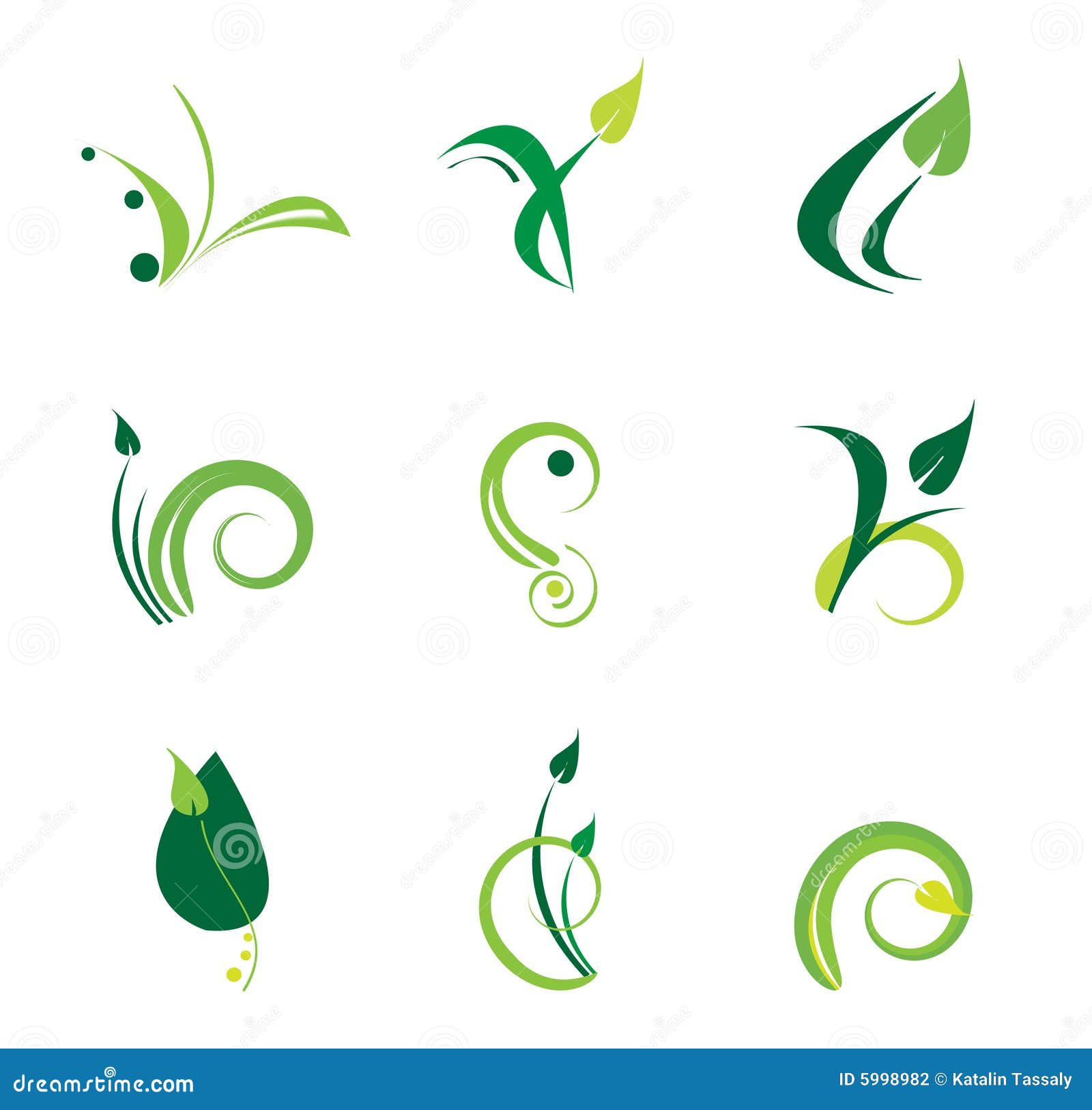 Green logo set stock illustration. Illustration of concept - 5998982