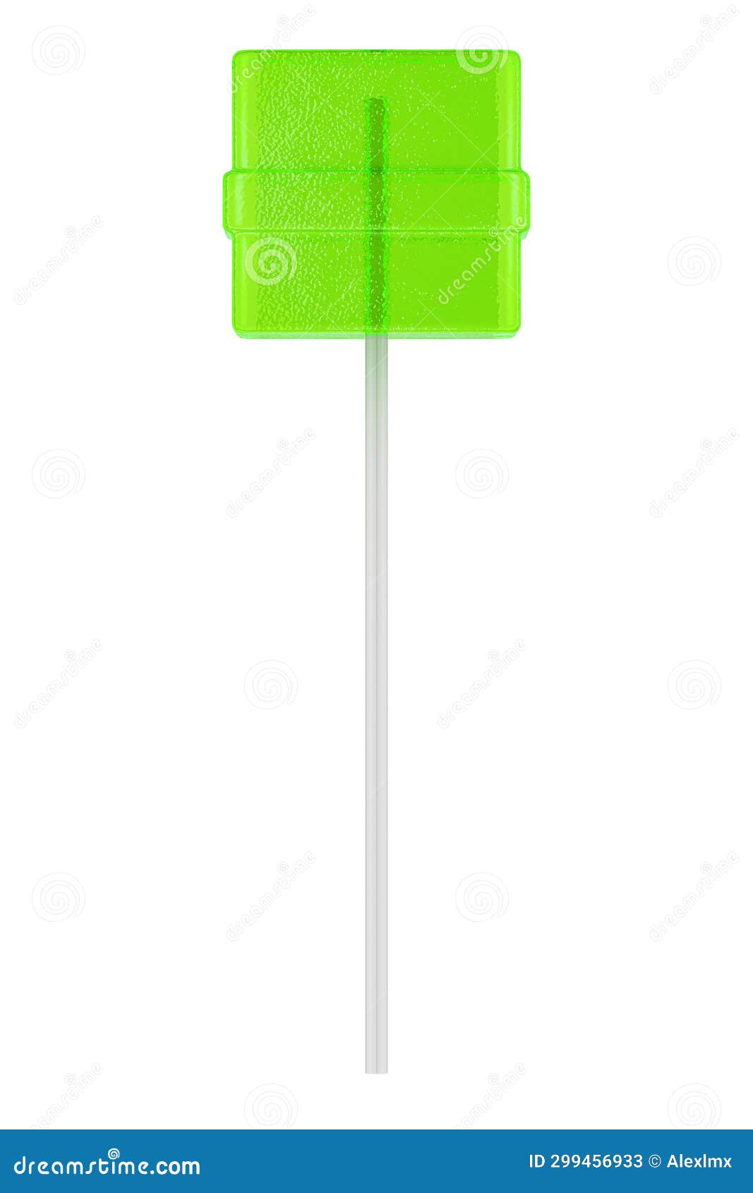 green lollipop, cube-d. 3d rendering