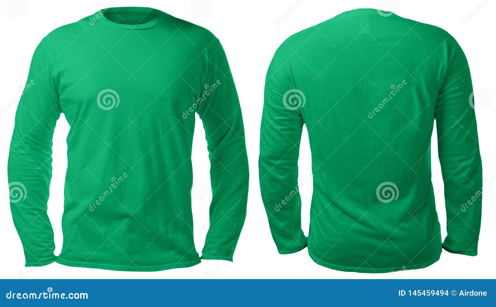 Download Green Long Sleeved Shirt Design Template Stock Photo Image Of Front Dress 145459494
