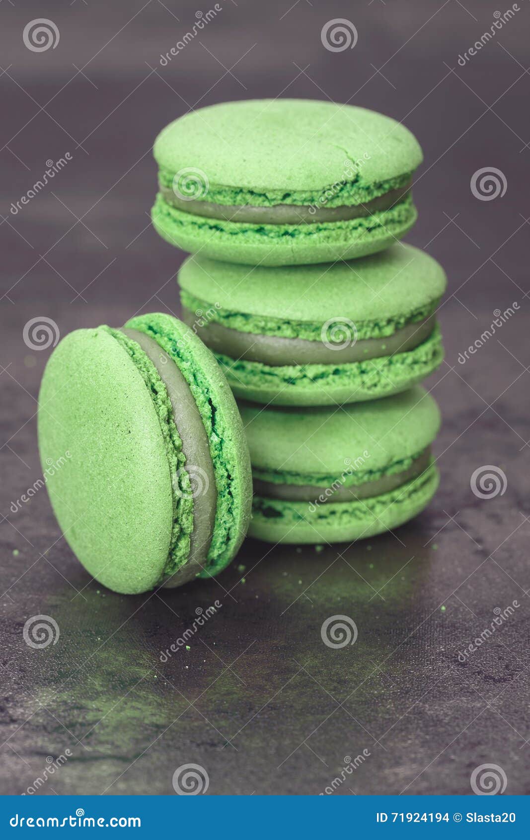 Green macaron stock photo. Image of chlorella, background 71924194