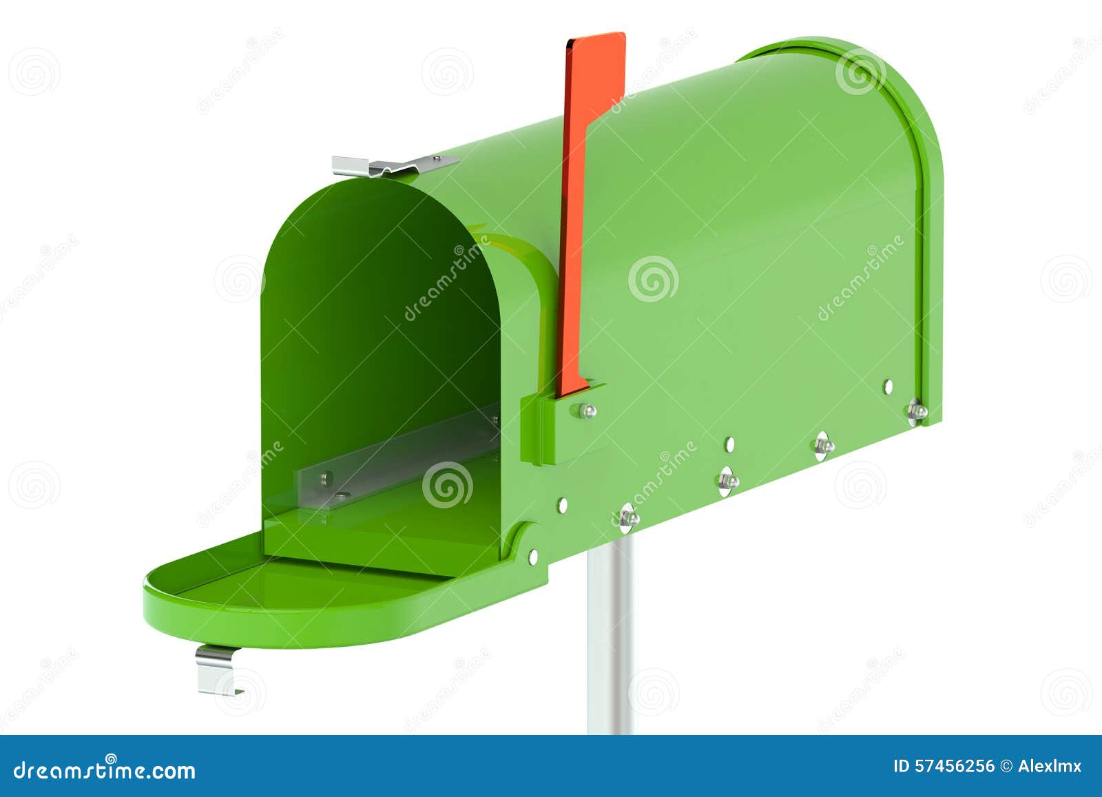 Green Mailbox stock illustration. Illustration of flag 57456256