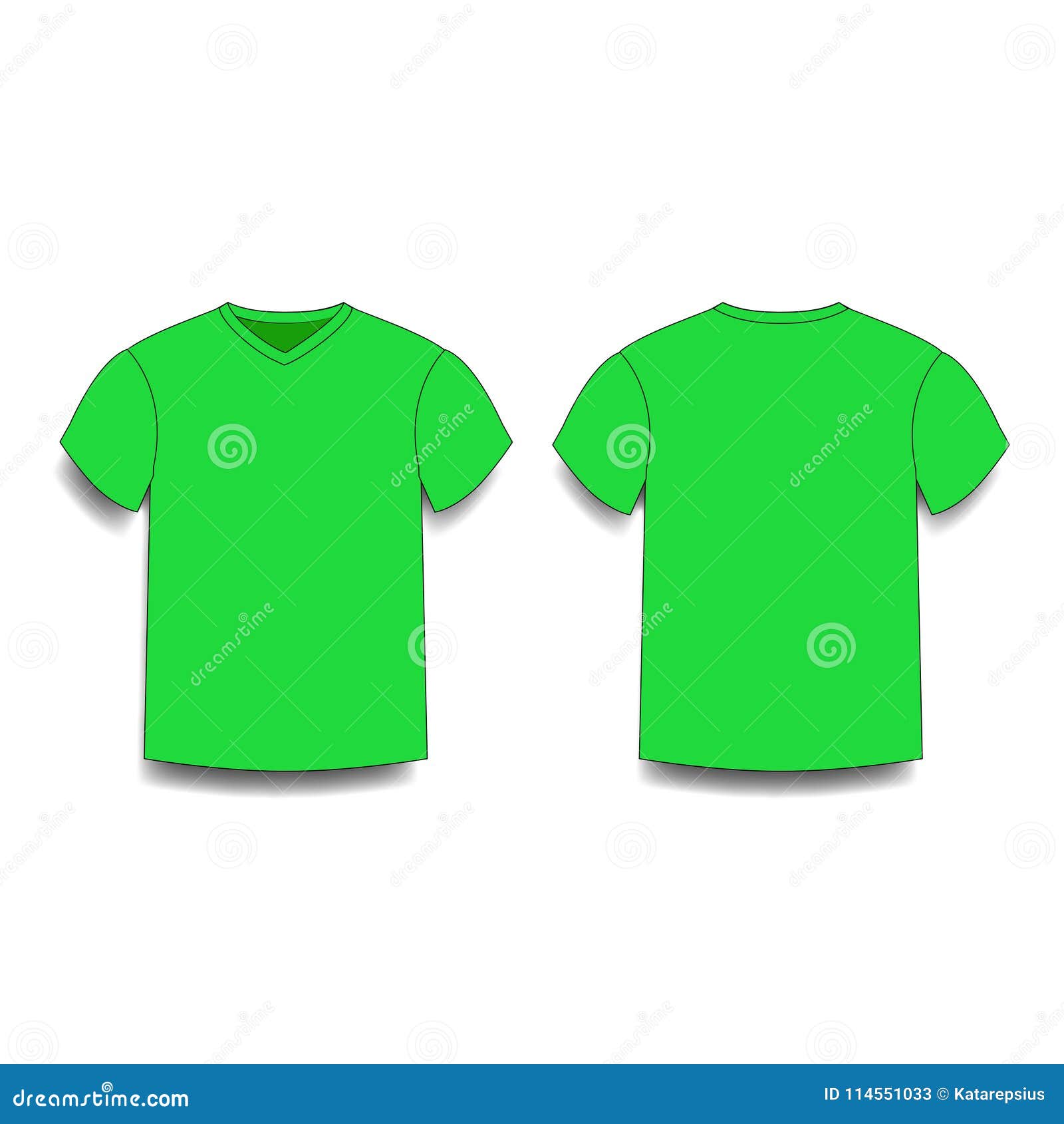 Download Green Male T-shirt Template V-neck Front And Back Side ...