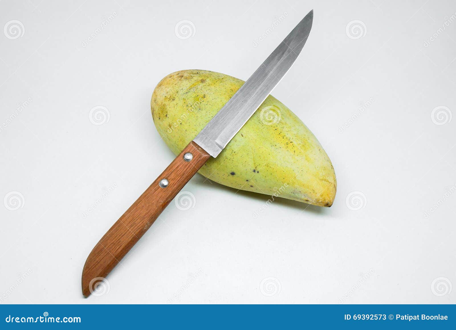 Green Mango and Knife Isolated Stock Image Image of white, diet 69392573