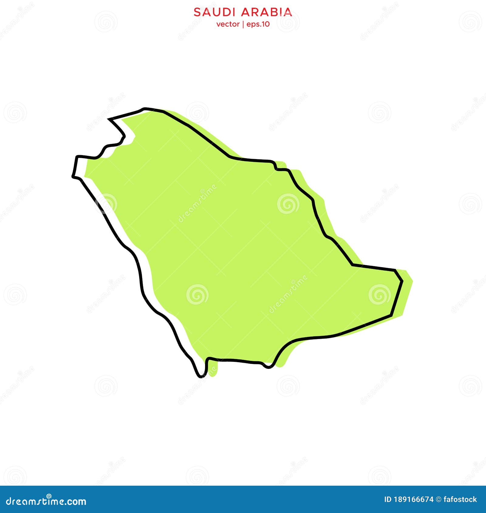 Green Map of Saudi Arabia with Outline Vector Design Template. Editable ...