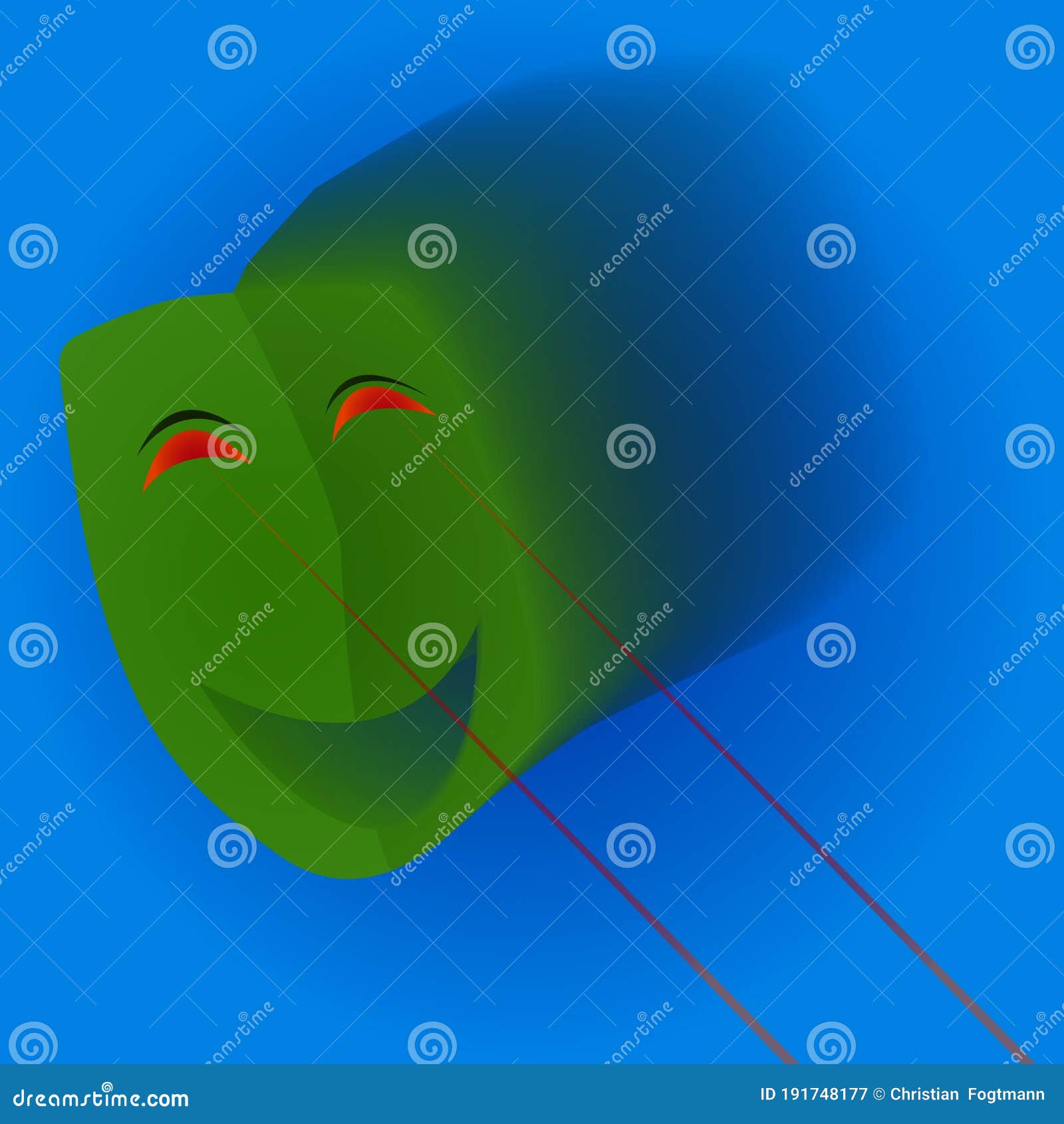 Green Mask with Laser Eyes Abstract Stock Vector Illustration of