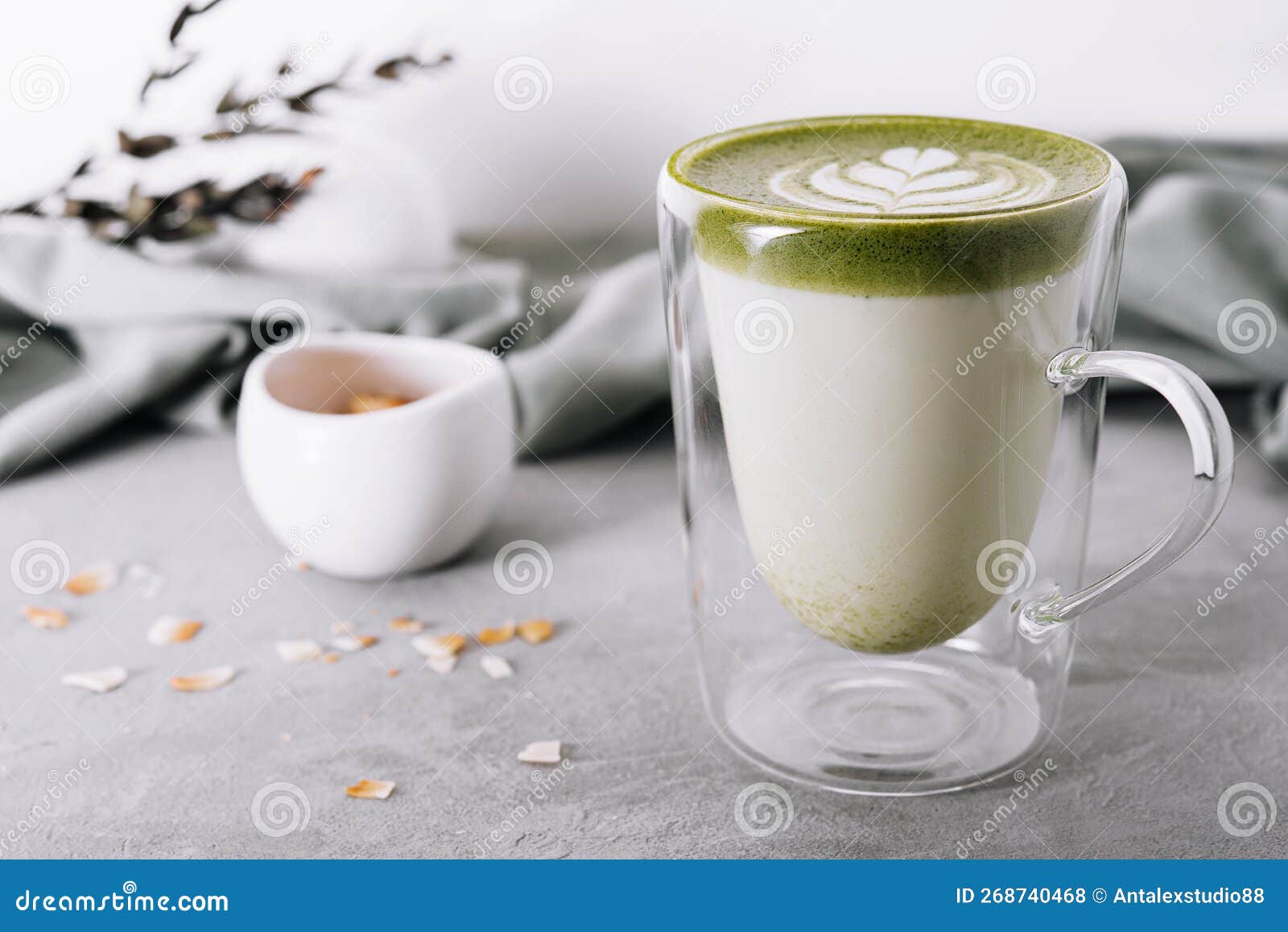 Green Matcha Latte with Pistachios Stock Photo Image of frappe