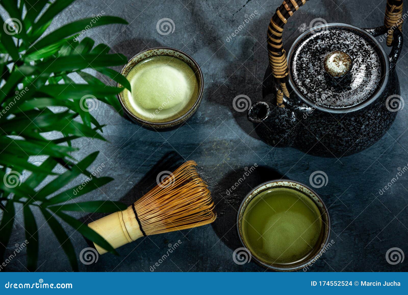 green matcha tea drinking ceremony
