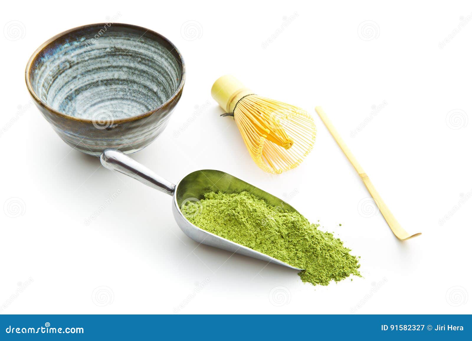 Green matcha tea powder. stock image. Image of care, metal 91582327