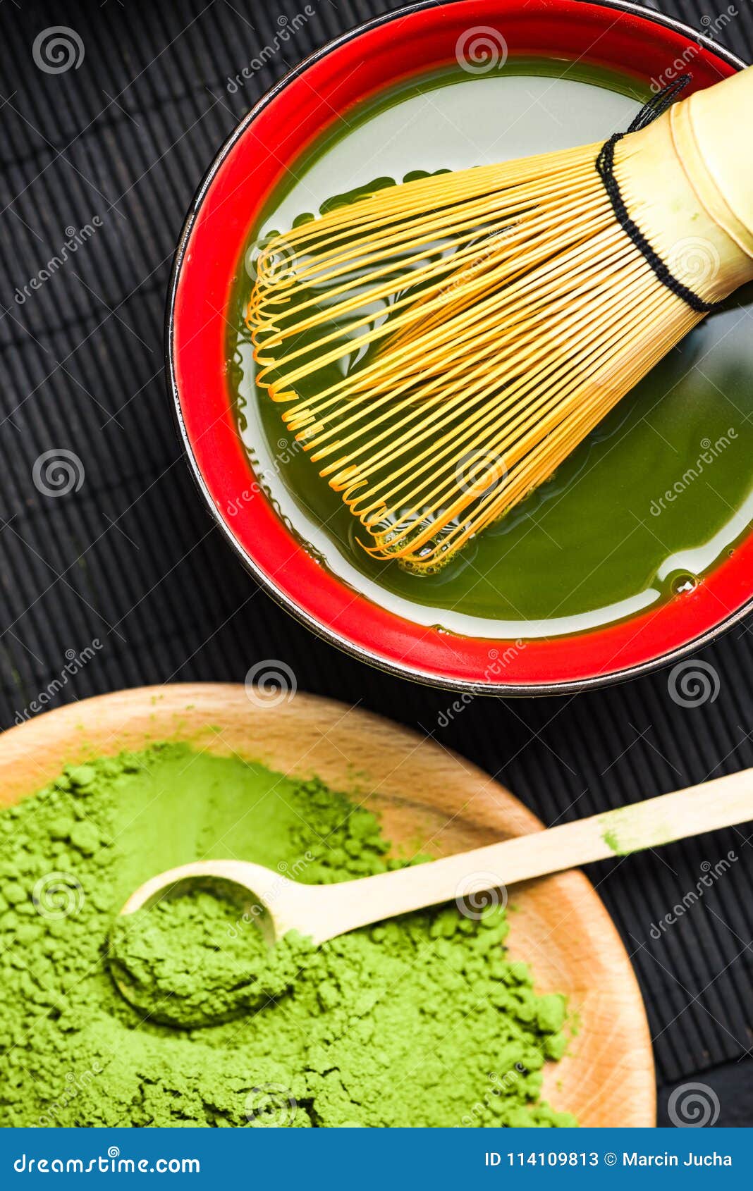 Green Matcha Tea Preparation Stock Image Image of ingredient