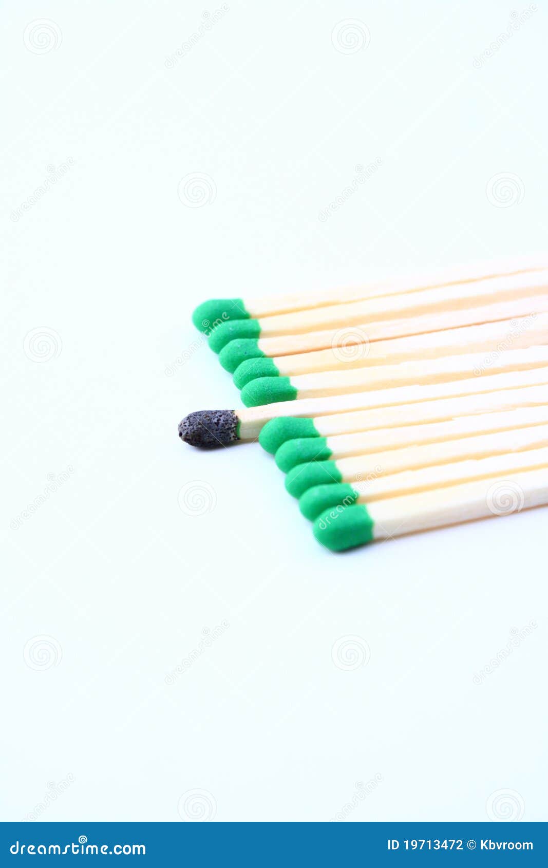 Green Matches with Burnt Match Sticking Out Stock Photo Image of