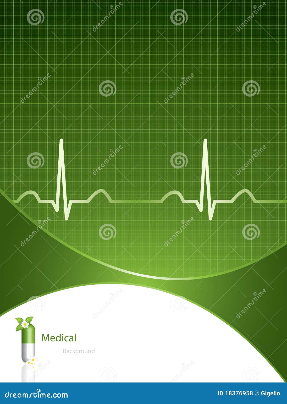 Green medical background stock vector. Illustration of glass 18376958