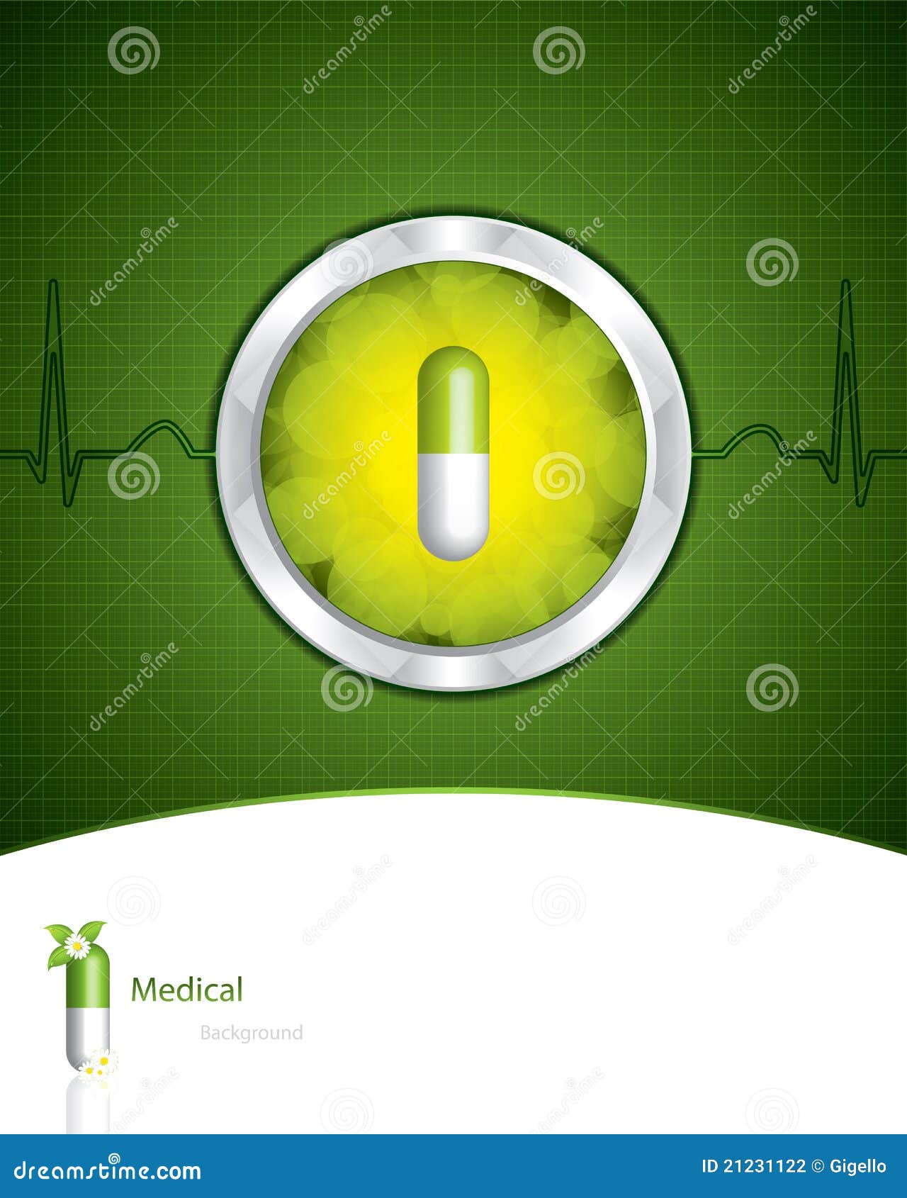 Green medical background stock vector. Illustration of color 21231122