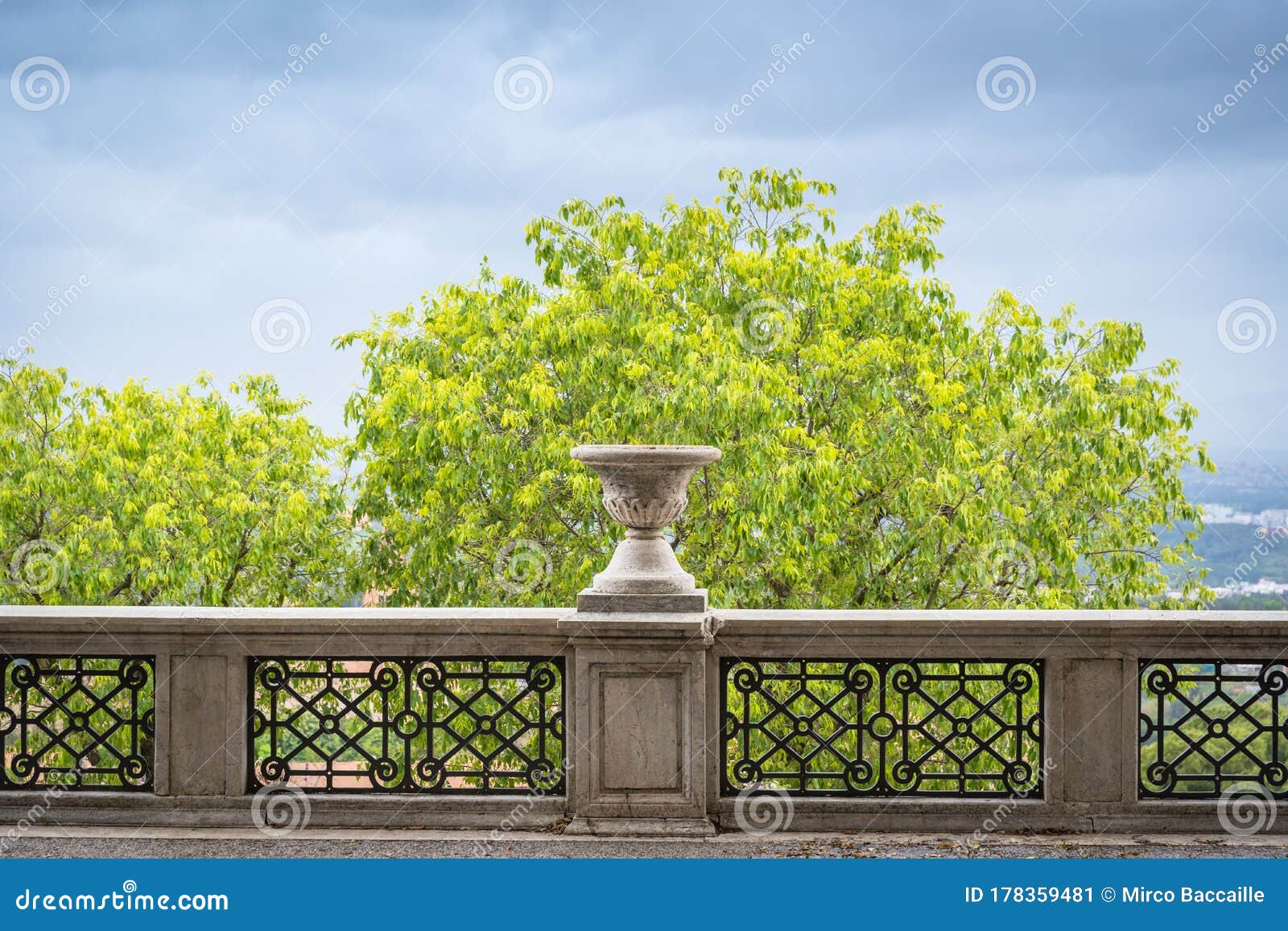 simmetrical balcony of the italian park