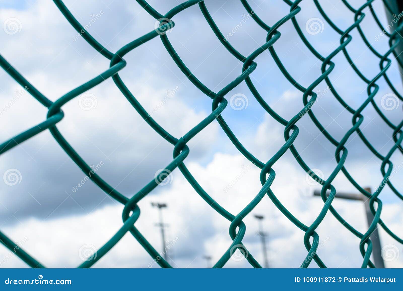 Green metal wire fence stock photo. Image of closeup - 100911872
